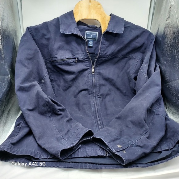 Colorado Clothing Mens XXL Navy Blue Cotton Canvas Work Utility Jacket Zip Front
